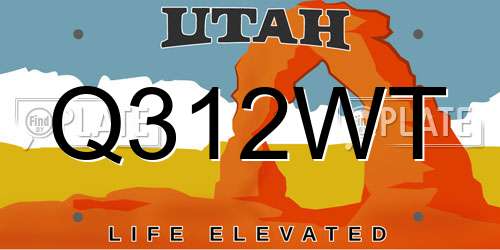Q312WT Utah License Plate