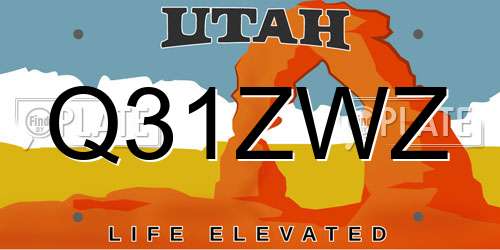 Q31ZWZ Utah License Plate