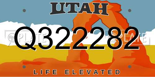 Q322282 Utah License Plate