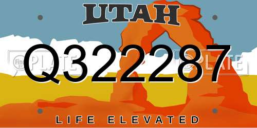 Q322287 Utah License Plate