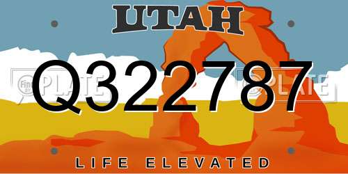 Q322787 Utah License Plate
