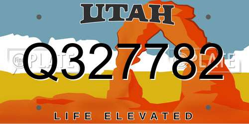 Q327782 Utah License Plate