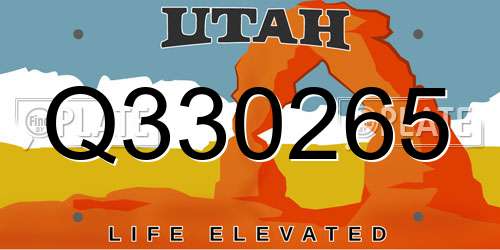 Q330265 Utah License Plate