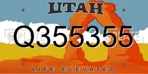 Q355355 Utah License Plate