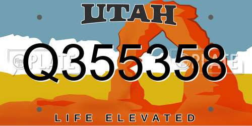 Q355358 Utah License Plate
