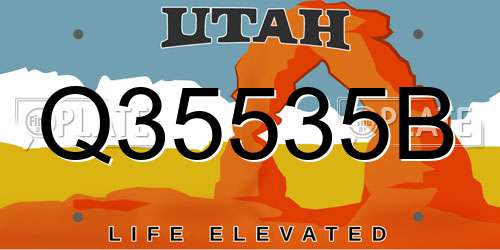 Q35535B Utah License Plate