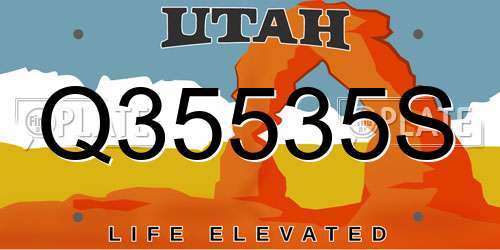 Q35535S Utah License Plate