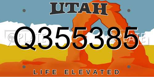 Q355385 Utah License Plate
