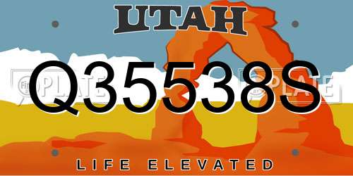 Q35538S Utah License Plate