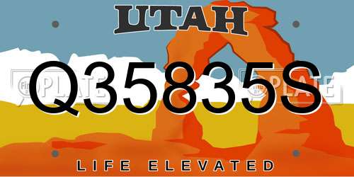 Q35835S Utah License Plate