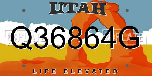 Q36864G Utah License Plate