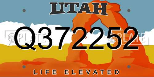 Q372252 Utah License Plate