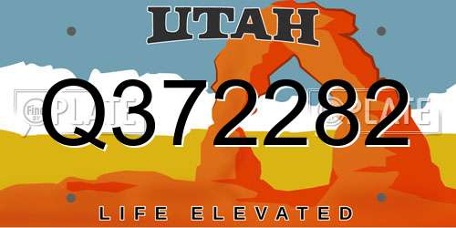 Q372282 Utah License Plate
