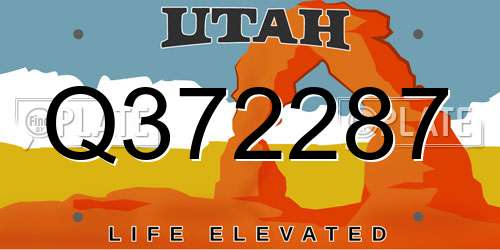 Q372287 Utah License Plate
