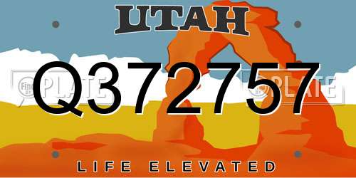 Q372757 Utah License Plate