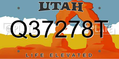 Q37278T Utah License Plate