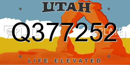 Q377252 Utah License Plate