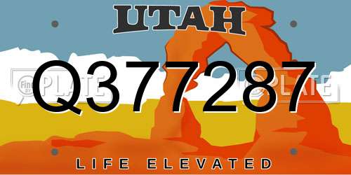 Q377287 Utah License Plate