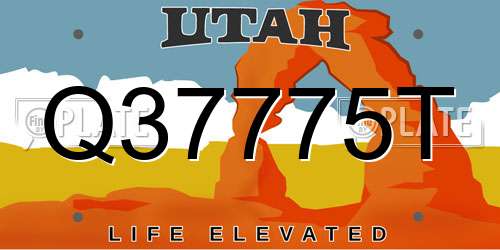 Q37775T Utah License Plate
