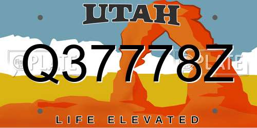 Q37778Z Utah License Plate