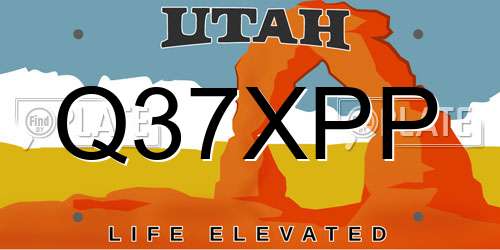 Q37XPP Utah License Plate