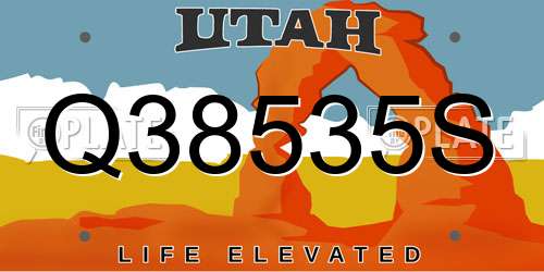 Q38535S Utah License Plate