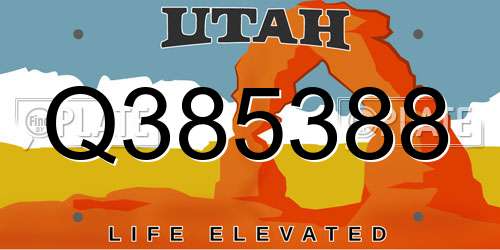 Q385388 Utah License Plate