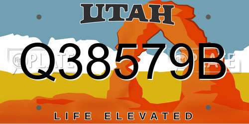 Q38579B Utah License Plate