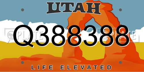 Q388388 Utah License Plate