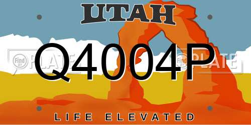 Q4004P Utah License Plate