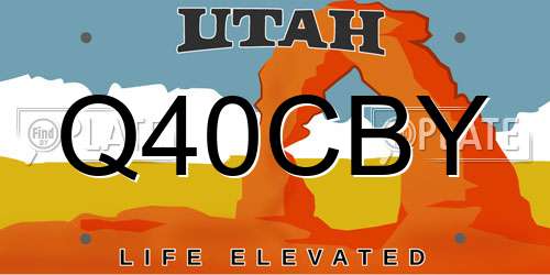 Q40CBY Utah License Plate