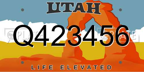 Q423456 Utah License Plate