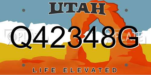 Q42348G Utah License Plate