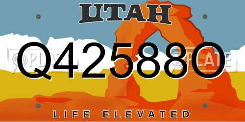 Q42588O Utah License Plate