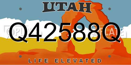 Q42588Q Utah License Plate