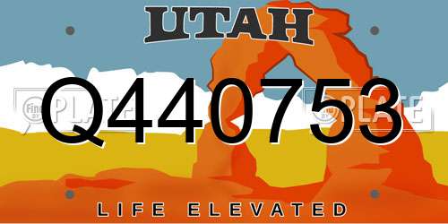 Q440753 Utah License Plate