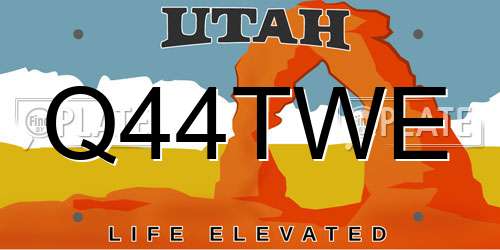 Q44TWE Utah License Plate