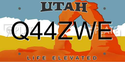 Q44ZWE Utah License Plate