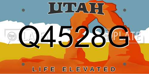 Q4528G Utah License Plate