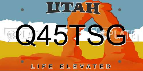 Q45TSG Utah License Plate