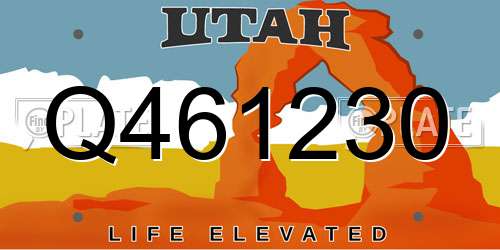Q461230 Utah License Plate