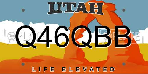 Q46QBB Utah License Plate