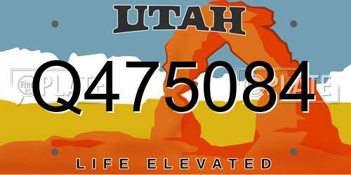 Q475084 Utah License Plate