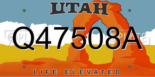 Q47508A Utah License Plate