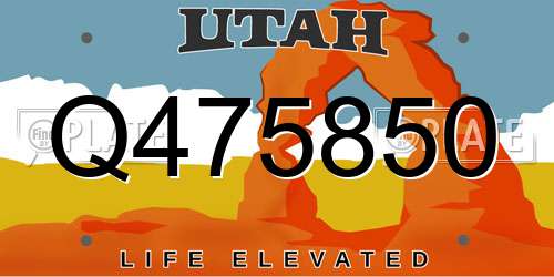 Q475850 Utah License Plate