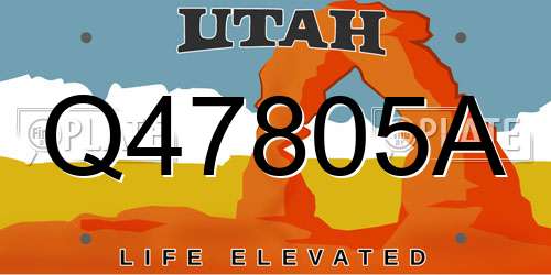 Q47805A Utah License Plate