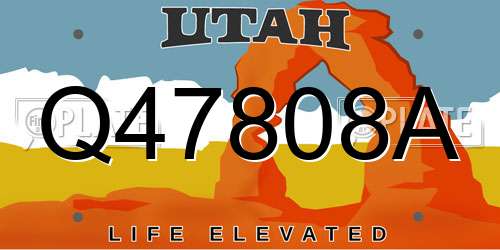 Q47808A Utah License Plate