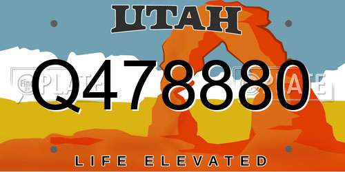 Q478880 Utah License Plate