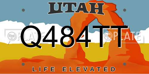Q484TT Utah License Plate