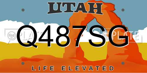Q487SG Utah License Plate
